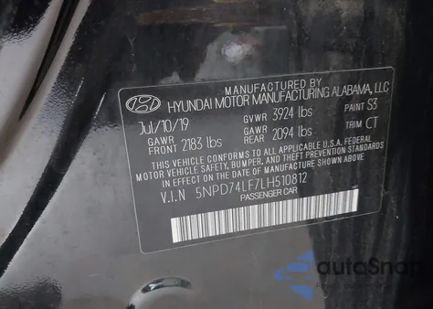 2020 Hyundai Elantra Se из США, поврежденный, VIN 5NPD74LF7LH510812